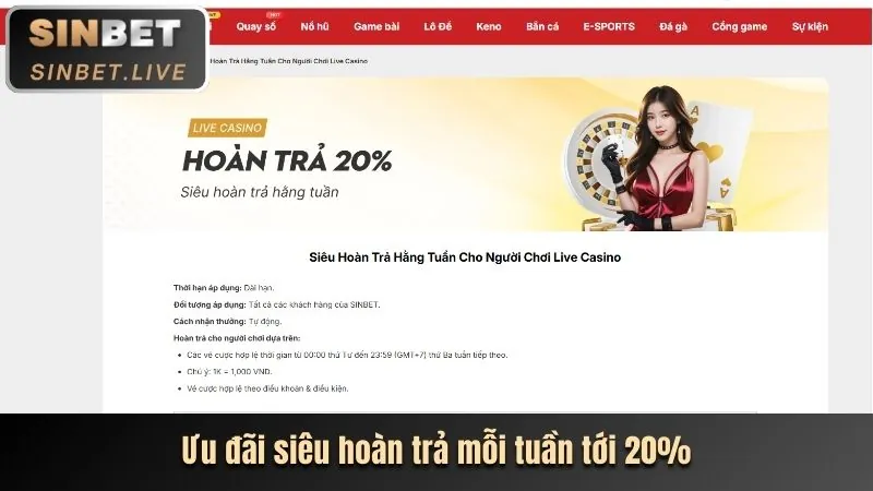 Hoàn trả cược casino